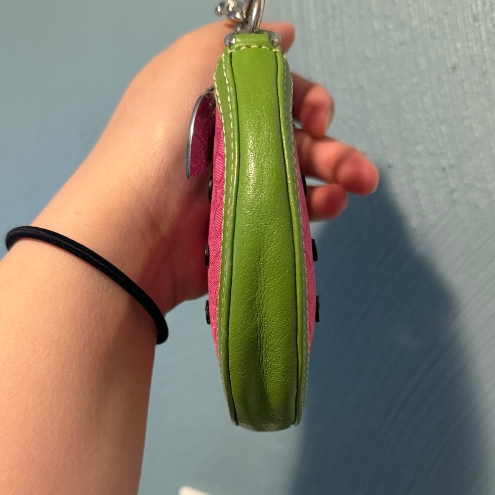 Coach Pink & Green Watermelon Slice Wristlet - Picture 3 of 9